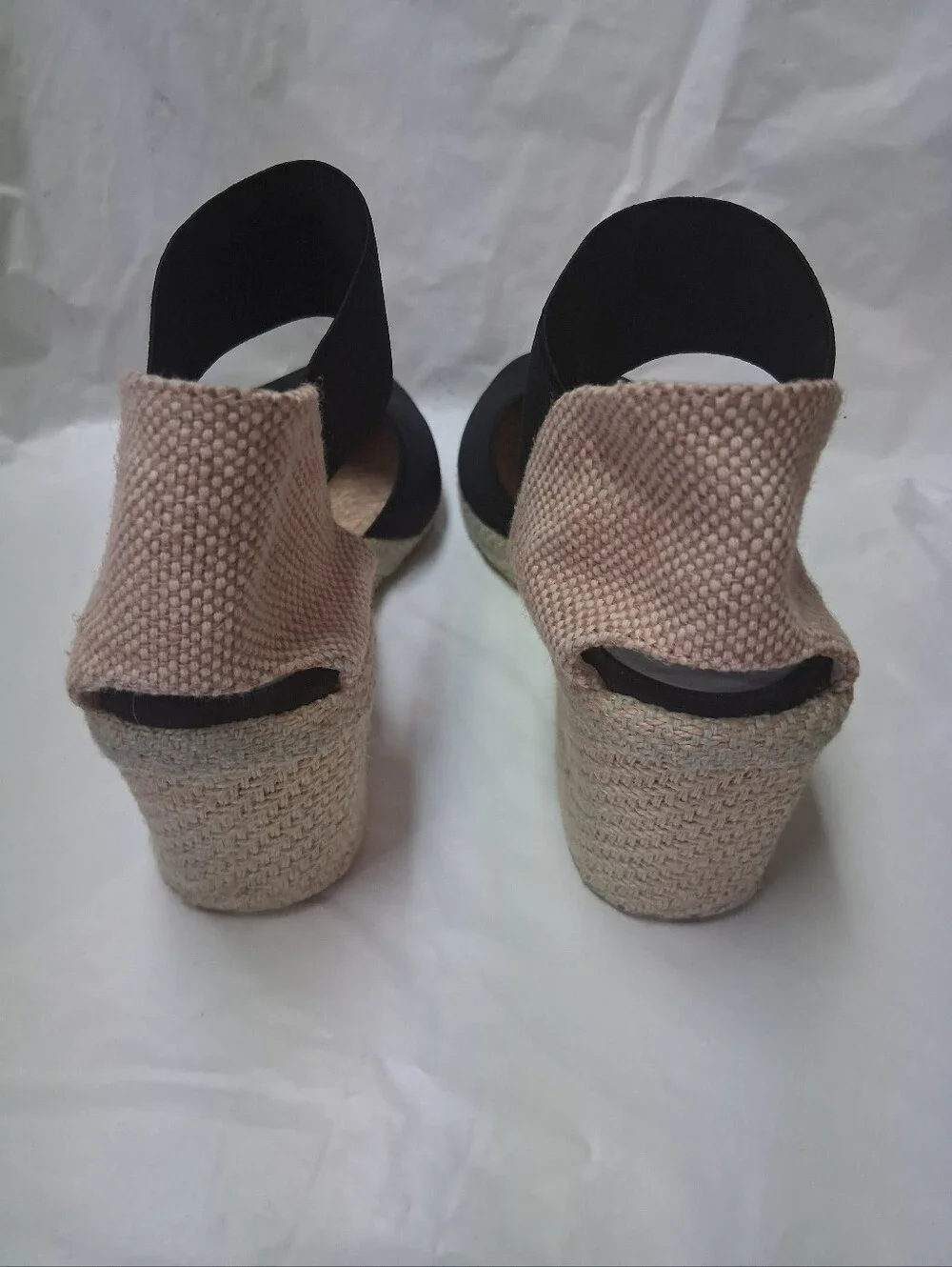 Lauren Ralph Lauren Black Espadrille Wedge Sandals Women Sz 7B Preowned